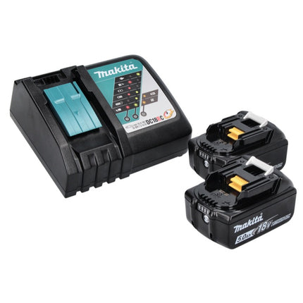 Makita Kit combo DLX 2176 TJ 18 V avec DHP 481 115 Nm Brushless + DTD 152 165 Nm + 2x Batteries 5.0 Ah + Chargeur + Coffret Makpac