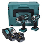 Makita DLX 2131 JX1 Kit combiné sans fil 18 V avec DHP 482 62 Nm + DTD 152 165 Nm + 3x batterie 3,0 Ah + chargeur + Makpac