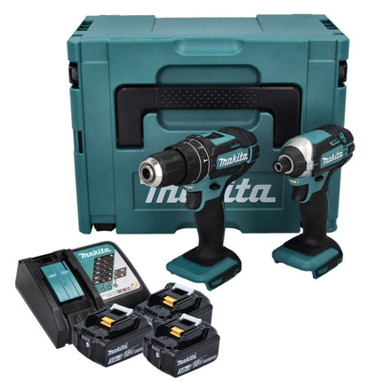 Makita DLX 2131 JX1 Kit combiné sans fil 18 V avec DHP 482 62 Nm + DTD 152 165 Nm + 3x batterie 3,0 Ah + chargeur + Makpac