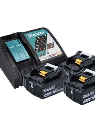 Makita DLX 2131 JX1 Kit combo sans fil 18 V:  1x DHP 482, 62 Nm + 1x DTD 152, 165 Nm + 3x Batteries 3,0 Ah + Chargeur + Coffret Makpac