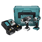 Makita DLX 2131 J Kit combo 18 V DHP 482 blanc 62 Nm + DTD 152 165 Nm + 2x Batteries 3,0 Ah + Chargeur + Makpac