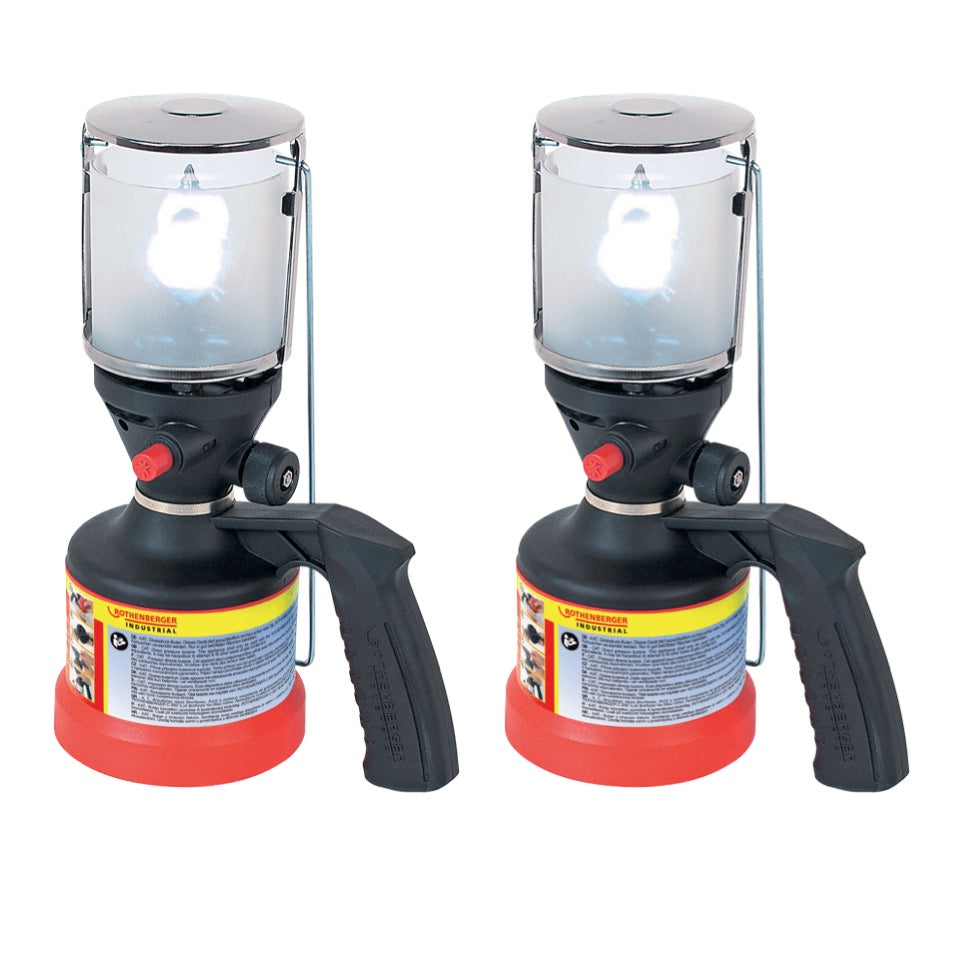 Rothenberger Industrial Set 2x lampe de camping Scout Allumage piézo + 6x manteau (2x 35902)