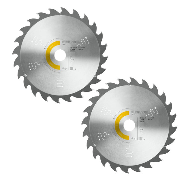 Festool Panther lame de scie circulaire set 2x PW24 254 x 2,4 x 30 mm ( 2x 575974 ) pour TKS 80 scie circulaire à table