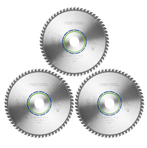 Festool ALUMINIUM/PLASTICS W60 Lame de scie circulaire, HW 216 x 30 x 2,3 mm, W60, 216 mm, 60 dents, 3pcs. (3x 491051)