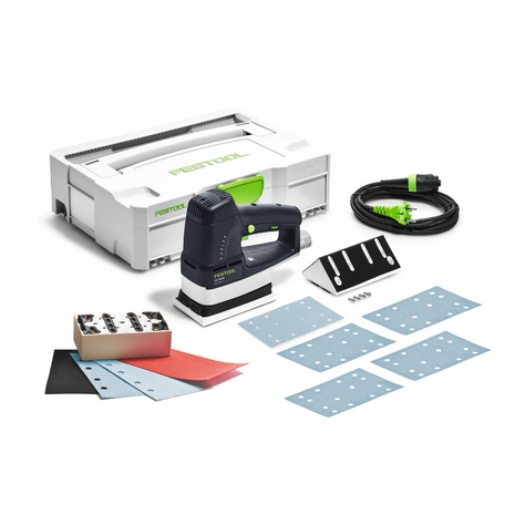 Lijadora lineal Festool LS 130 EQ-Plus DUPLEX 260 W 133 x 80 mm + 1x kit de montaje zapata de perfil + 400x tiras de lijado + Systainer