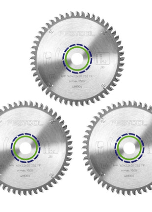 Festool Spezial Kreissägeblatt Set 3x HW 160 x 20 x 2,2 mm TF52  ( 3x 496306 ) 160 mm 52 Zähne - Toolbrothers