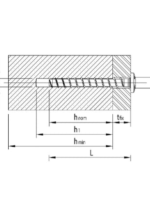 HECO MULTI MONTI plus MS Vis d'ancrage 7,5x35mm Vis à béton, Tête ronde et plate, T-Drive, Zinguée bleue, A2K, 100 pcs. (49827)