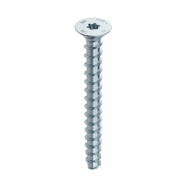 HECO MULTI MONTI plus F Vis d'ancrage 6,0x40mm, Vis à béton, Tête fraisée, T-Drive, Zinguée bleue, A2K, 100 pcs. (49860)