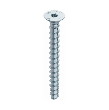 HECO MULTI MONTI plus F Vis d'ancrage 6,0x40mm, Vis à béton, Tête fraisée, T-Drive, Zinguée bleue, A2K, 100 pcs. (49860)