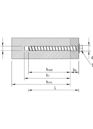 HECO MULTI MONTI plus SS Vis d'ancrage 10,0 x 60 mm, 25 pcs. + Vis à béton, tête hexagonale avec rondelle pressée, revêtement HP (48439)