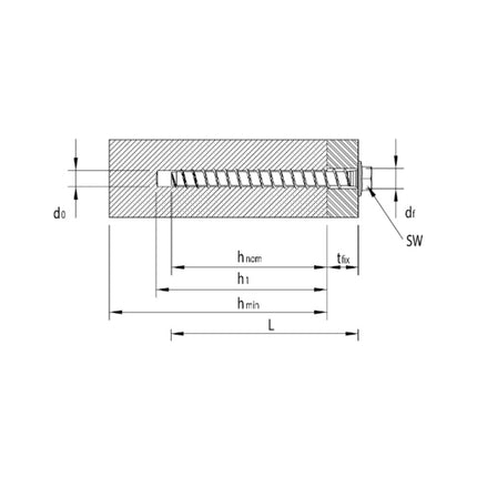 HECO MULTI MONTI plus SS Vis d'ancrage 10,0 x 60 mm, Vis à béton, Tête hexagonale avec écrou, Revêtement HP, 50 pcs. (2x 48439)