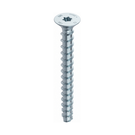 HECO MULTI MONTI plus F anclaje de tornillo 6,0 x 60 mm 200 piezas (2x 48497) tornillo para hormigón, cabeza avellanada, accionamiento en T, galvanizado azul, A2K