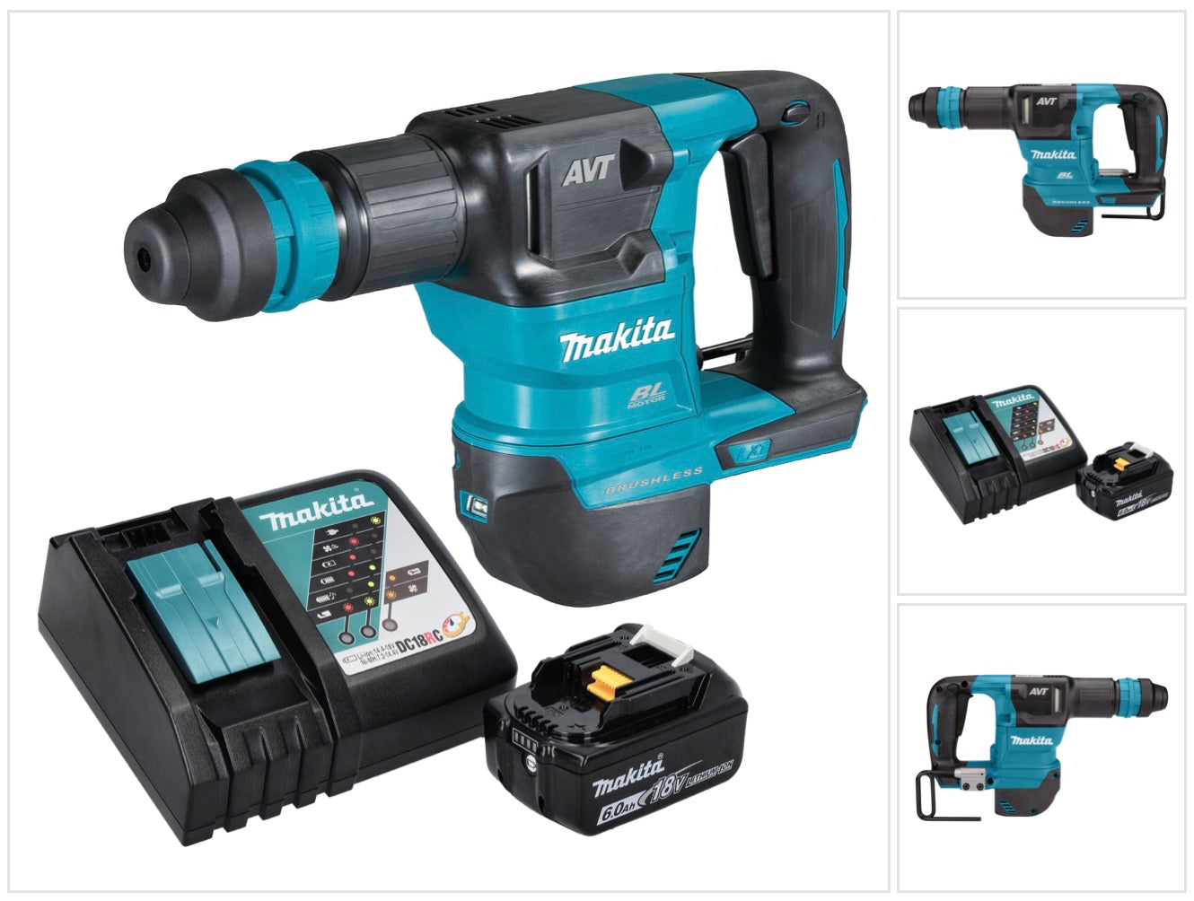 Makita DHK 180 RG1 Akku Meisselhammer 18 V 3 1 J SDS Plus Brushless 1x Akku 6 0 Ah Ladegeraet  0 - toolbrothers