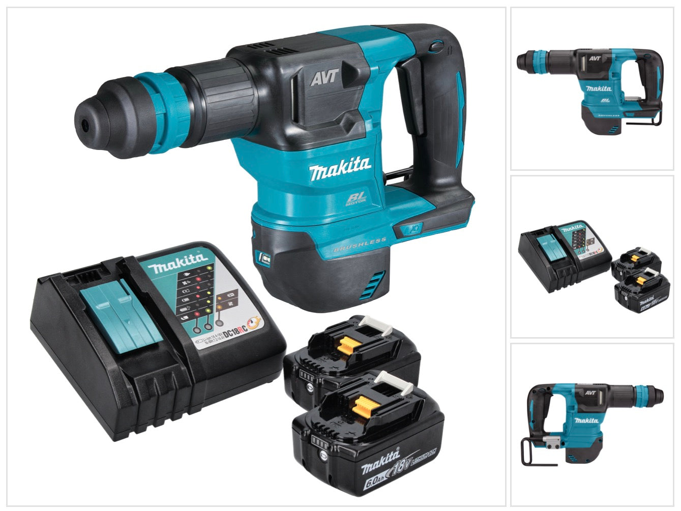 Makita DHK 180 RG Akku Meisselhammer 18 V 3 1 J SDS Plus Brushless 2x Akku 6 0 Ah Ladegeraet  0 - toolbrothers