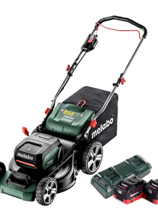 Metabo RM 36-18 LTX BL 46 Akku Rasenmäher 36 V ( 2x 18 V ) 46 cm Brushless + 2x Akku 8,0 Ah + Doppelladegerät - Toolbrothers