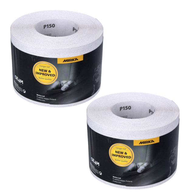 Mirka BASECUT Rouleaux de papier abrasif 115 mm x 50 m, P150, Papier abrasif universel, 2 pcs. ( 2x 2251100115N )
