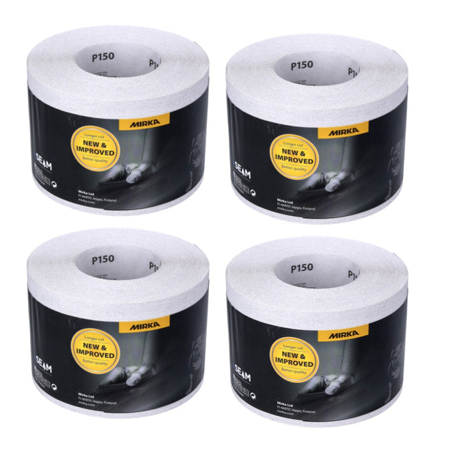 Mirka BASECUT Rouleaux de papier abrasif 115 mm x 50 m, P150, Papier abrasif universel, 4 pcs.  ( 4x 2251100115N )