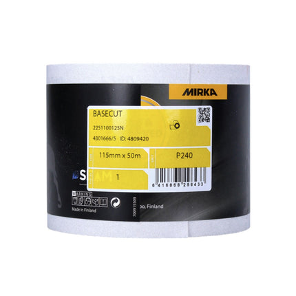 Mirka BASECUT Rouleaux de papier abrasif 115 mm x 50 m, P240, 2 pcs. Papier abrasif universel( 2x 2251100125N )
