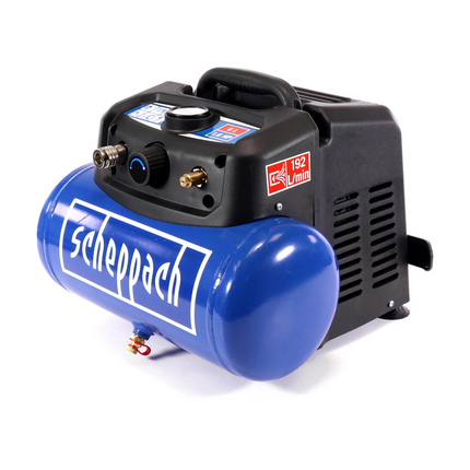 Compresseur Scheppach HC06 1200 W 6 litres 8 bar (5906132901) + jeu d'accessoires 13 pièces (7906100735)