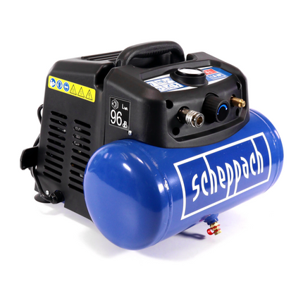 Compresseur Scheppach HC06 1200 W 6 litres 8 bar (5906132901) + jeu d'accessoires 13 pièces (7906100735)