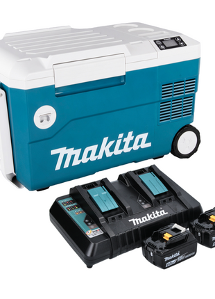 Caja de refrigeración y calefacción por batería Makita DCW 180 PG 36 V (2x 18 V) 20 L + 2x batería 6,0 Ah + cargador doble