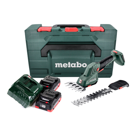 Metabo SGS 18 LTX Q cortacésped y arbustos a batería 18 V + 2x baterías 4,0 Ah + cargador + metaBOX