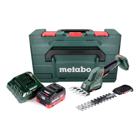 Metabo SGS 18 LTX Q cortacésped y cortasetos a batería 18 V + 1x batería 5,5 Ah + cargador + metaBOX