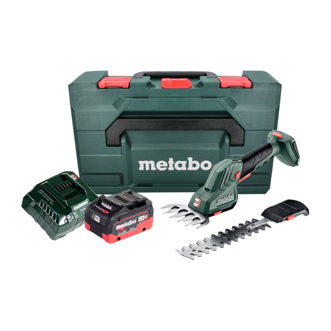 Cisaille à gazon et arbustes sans fil Metabo SGS 18 LTX Q 18 V + 1x batterie 8,0 Ah + chargeur + métaBOX