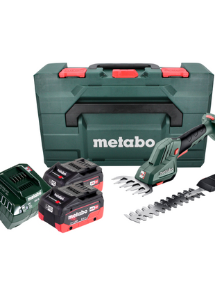 Metabo SGS 18 LTX Q cortacésped y arbustos a batería 18 V + 2x baterías 8,0 Ah + cargador + metaBOX