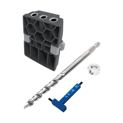 KREG Pocket Hole Jig 520 PRO Gabarit de perçage  + Gabarit de perçage micro + Foret étagé + Embout + Vis + Serre-joint