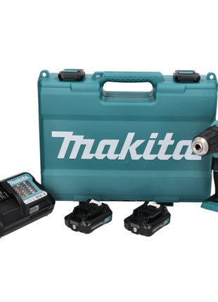 Makita DF333 DWAE 12V Perceuse sans fil max.30 Nm + 2x Batteries 2,0 Ah + Chargeur + Coffret de transport