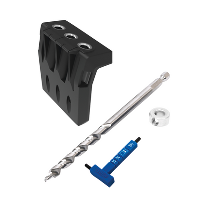 KREG Pocket Hole Jig 720 PRO Gabarit de perçage + Station de base + Gabarit de perçage micro + Foret étagé + Embout + Vis