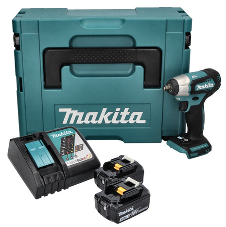 Makita DTW 180 RMJ Atornillador de impacto inalámbrico 18 V 180 Nm 3/8" sin escobillas + 2x batería 4,0 Ah + cargador + Makpac