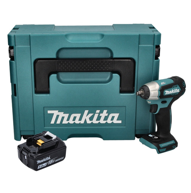 Visseuse à chocs sans fil Makita DTW 180 T1J 18 V 180 Nm 3/8" Brushless + 1 batterie 5,0 Ah + Makpac - sans chargeur