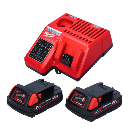 Milwaukee M18 BPD-202B Perceuse-visseuse sans fil 60Nm 18V + 2x Batteries 2,0 Ah + Chargeur + Sac (4933478256)