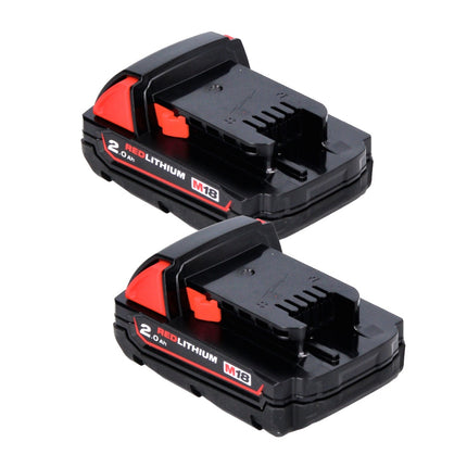 Milwaukee M18 B2 Set de batteries 2x 2,0Ah / 2000mAh - 18V, RED Li-Ion (2x 4932430062)