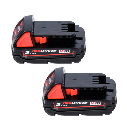 Milwaukee M18 B2 Set de batteries 2x 2,0Ah / 2000mAh - 18V, RED Li-Ion (2x 4932430062)