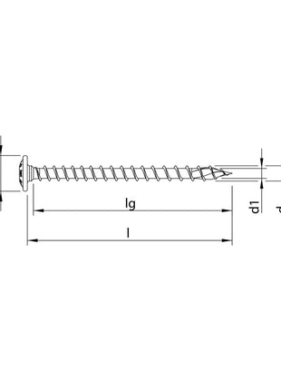 HECO TOPIX plus Vis à bois professionnelle 8,0 x 80 mm, Filetage complet , Tête ronde large, T-Drive, Galvanisé bleu, A3K, 50pcs. ( 61245 )