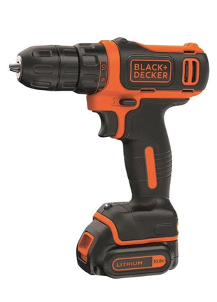 Taladro atornillador inalámbrico Black &amp; Decker BDCDD12BAFC-QW 10,8 V 26 Nm + 2x baterías 1,5 Ah + cargador 100 piezas + estuche.