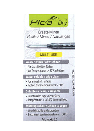 Pica DRY Mines de rechange jaune soluble dans l'eau - 20 pièces (2x 4032)