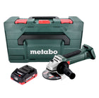 Meuleuse d'angle sur batterie Metabo W 18 LTX 125 18 V 125 mm + 1x batterie 4,0 Ah + metaBOX - sans chargeur