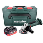 Meuleuse d'angle sur batterie Metabo W 18 LTX 125 18 V 125 mm + 1x batterie 8,0 Ah + metaBOX - sans chargeur