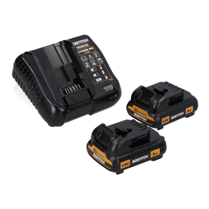 Bostitch DSA-3519-E 10,8 V Agrafeuse carton sans fil + 2x Batteries 2,0 Ah + Chargeur + Coffret