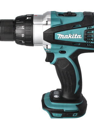 Taladro percutor inalámbrico Makita DHP 458 RF1 18 V 91 Nm + 1x batería 3,0 Ah + cargador + juego de puntas 40 piezas