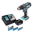 Makita DHP 482 RF1 Perceuse-visseuse à percussion sans fil 18 V 62 Nm + 1x Batterie 3,0 Ah + Chargeur + Jeu de 26 douilles à embouts