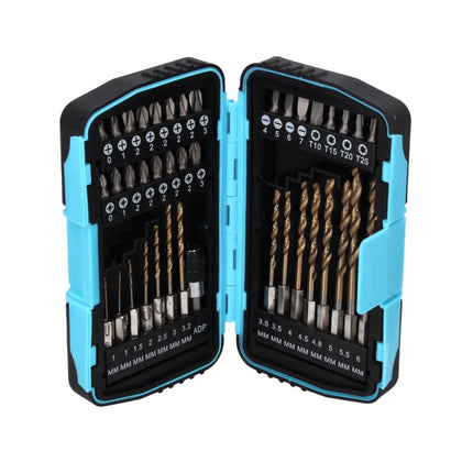 Makita DHP 485 RF1 Perceuse-visseuse à percussion sans fil 18 V 50 Nm Brushless + 1x Batterie 3,0 Ah + Chargeur + Jeu de forets 40 pièces