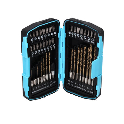 Makita DDF 485 RF1 Perceuse visseuse sans fil 50 Nm, 18V, sans balais + 1x Batterie 3,0 Ah + Chargeur + Set de forets à embouts 40 pièces