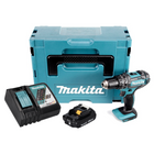 Makita DHP 482 RA1J Perceuse-visseuse à percussion sans fil 18 V 62 Nm + 1x batterie 2,0 Ah + chargeur + Makpac