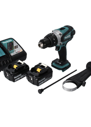 Taladro percutor inalámbrico Makita DHP 458 RM 18 V 91 Nm + 2 baterías 4,0 Ah + cargador