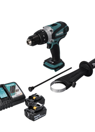 Makita DHP 458 RT Perceuse-visseuse à percussion sans fil 18 V 91 Nm + 2x Batteries 5,0 Ah + Chargeur